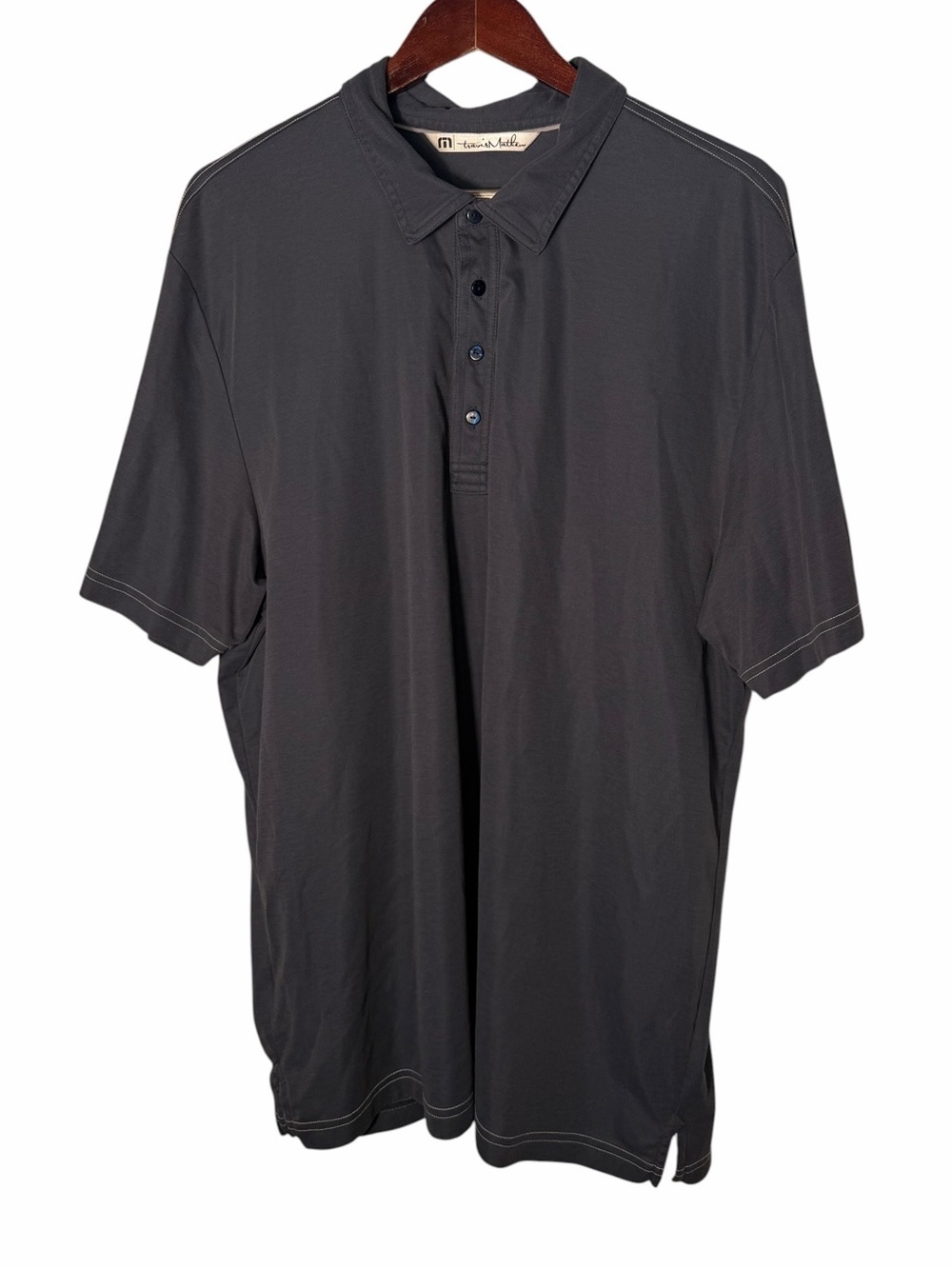 Travis Mathew Gray Short Sleeve Casual Golf Polo Shirt Men’s Size XXL